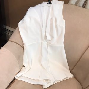 White romper with plunging neckline